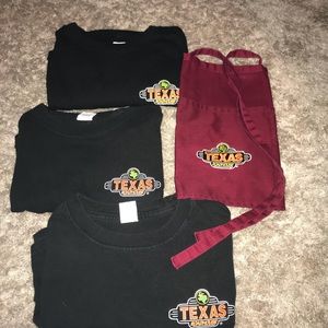 Texas Roadhouse Employee Shirts (3) and Apron